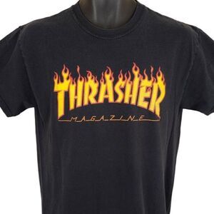 Thrasher Magazine T Shirt Mens Size Medium Black Skater Skateboarding Streetwear